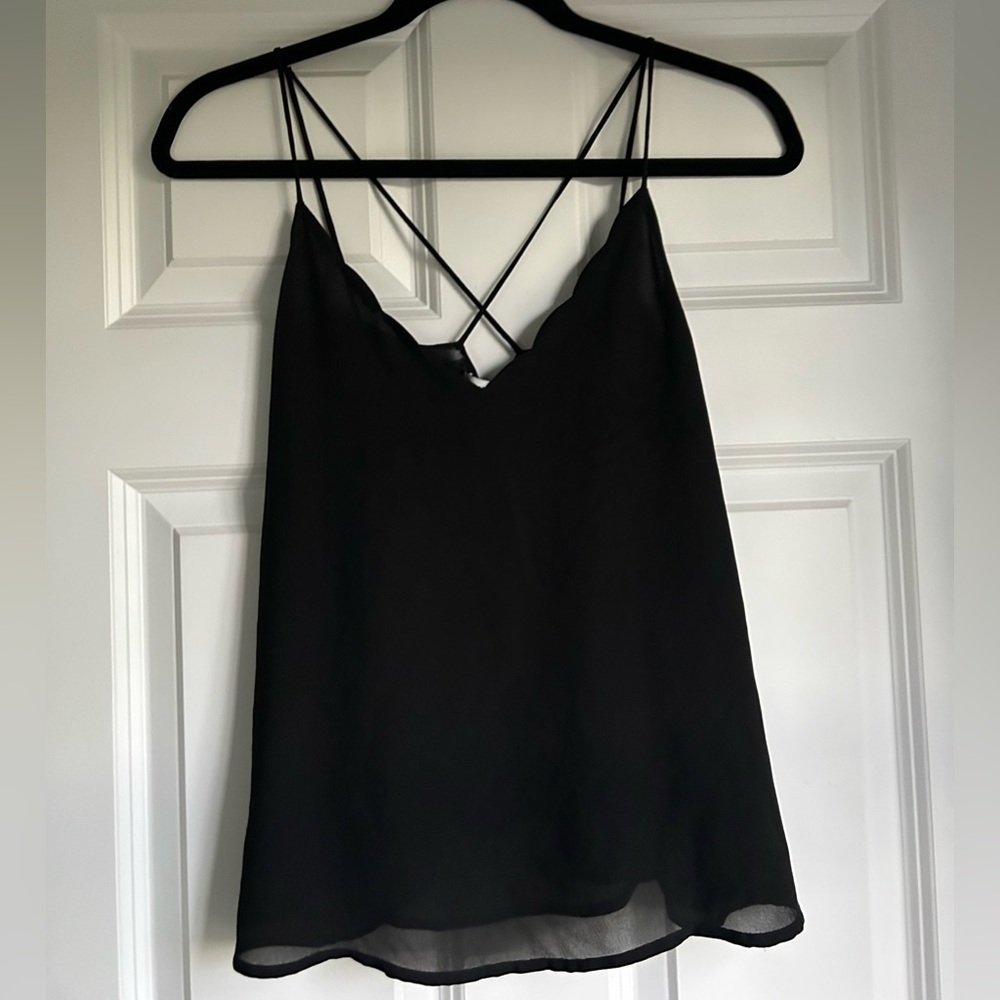 Naked Zebra Black Scalloped Top